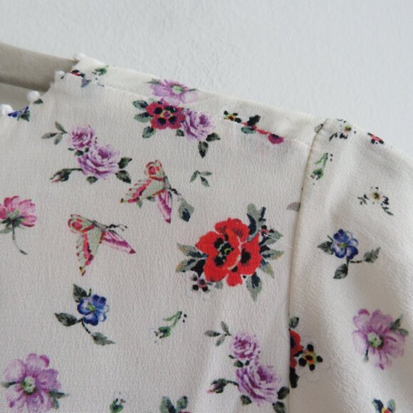 THE KOOPLES Mixed Print 100% Silk Ditsy Floral Flowy Mini Dress - Size XS - Picture 15 of 16